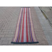 2.6x10.8 Ft Vertikal Gestreift Handloomed Kelim 2.6x10.8 Ft Vertikal Gestreift Handloomed Kelim von SouthVintageDesign