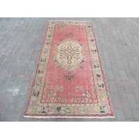 3.4x7 Ft Vintage Washed Out Turkish Oushak Rug von SouthVintageDesign
