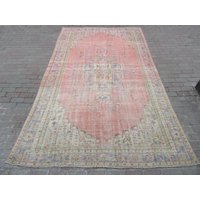 6.7x11 Ft Faded Distressed Vintage Unique Oushak Rug 6.7x11 Ft Faded Distressed Vintage Unique Oushak Rug von SouthVintageDesign