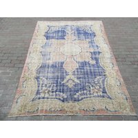 6.7x9.2 Ft Unique Vintage Decorative Oushak Rug 6.7x9.2 Ft Unique Vintage Decorative Oushak Rug von SouthVintageDesign