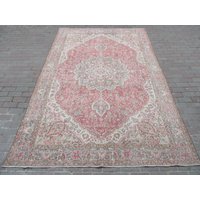7x10.3 Ft Vintage Mid-Century Floral Oushak Rug 7x10.3 Ft Vintage Mid-Century Floral Oushak Rug von SouthVintageDesign