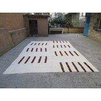 9, 8x16, 3 Ft Übergroßes Unikat Vintage Hanf Kelim Teppich von SouthVintageDesign