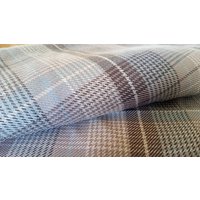 Mulberry Wolle Plaid Tartan Braemar Teal, Braun, Tan, Creme Kissenbezug von SouthendDesign