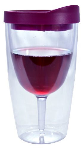Southern Homewares 16 oz Insulated Vino Double Wall Acrylic Wine Tumbler with Drink Through Lid, Merlot von Southern Homewares