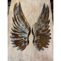 Große 43 "Galvanisierte Metall Engelsflügel Rustikale Wanddekoration von SouthernOakCandleCo