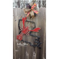 Crawfish Louisiana Türschild | Languste Flusskrebs Wohnkultur Dekor Cajun Crawdaddy von SouthernPickensLA