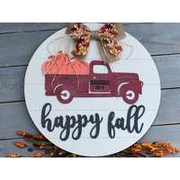 Herbst Türschild - Kürbis Zeichen Alte Lkw-Zeichen Happy Fall Halloween-Zeichen Dekor Vintage von SouthernRootsSignsGA