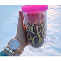 Monogramm Acrylbecher - Brautjungfer Geschenk Junggesellinnenabschied Geschenke -Monogramm Tasse 16 Unzen Klarer Becher Einzigartige Geschenkideen von SouthernTouchMono
