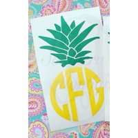 Monogramm Ananas Topper Vinyl Aufkleber - Brautjungfer Geschenk Auto Yeti Becher von SouthernTouchMono