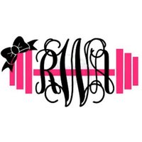 Monogramm Barbell Bogen Aufkleber Personalisierter Vinyl-Aufkleber Monogramm Barbell Bogen Aufkleber Personalisierter Vinyl-Aufkleber von SouthernTouchMono