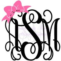 Monogramm Schleife Vinyl Aufkleber Personalisierter Auto, Tumbler Sticker Monogramm Schleife Vinyl Aufkleber Personalisierter Auto, Tumbler Sticker von SouthernTouchMono