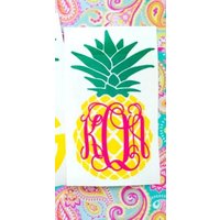 Monogrammierte Ananas Vinyl Aufkleber Personalisierter Auto-, Laptop-, Becheraufkleber von SouthernTouchMono