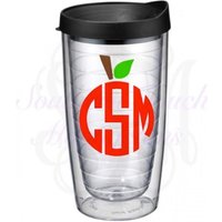 Monogrammierter Acrylbecher Personalisierter Vinyl Aufkleber Becher von SouthernTouchMono