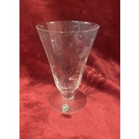 Vintage Libbey Rock Sharpe Kristall Wasser Oder Tee Glas Geätzte Blumen 1940Er Jahre Mcm von Southernreseller