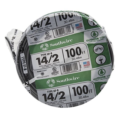 Southwire 13054226 14-2 Leitung, 100 m Unterird-Vorspeisung und Ast-Schaltungskabel von Southwire