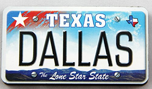 Dallas Texas Nummernschild Holz Kühlschrank Magnet 7,6 x 3,8 cm von Souvenir Destiny