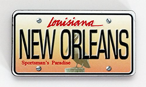 New Orleans Louisiana Kühlschrankmagnet aus Holz, Nummernschild, 7,6 x 3,8 cm von Souvenir Destiny