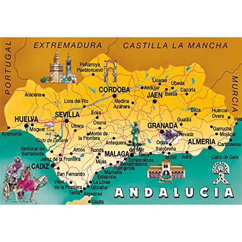 Magnet Karte Andalusien von Souvenirs