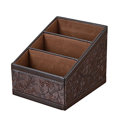 SovelyBoFan Retro PU Leder Kosmetik Aufbewahrungsbox Fernbedienung Telefon Halter Tisch Organizer Fuer Home Office Aufbewahrungskoffer von SovelyBoFan