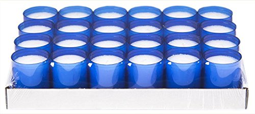 4x Sovie® Refill Kerzen 24 Stück im Tray - Brenndauer ca. 24 Stunden | Perfekt für Feiern Party Gastronomie | 96 Kerzen | (Blau) von Sovie Candles