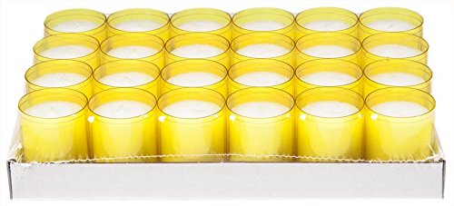 4x Sovie® Refill Kerzen 24 Stück im Tray - Brenndauer ca. 24 Stunden | Perfekt für Feiern Party Gastronomie | 96 Kerzen | (Gelb) von Sovie Candles