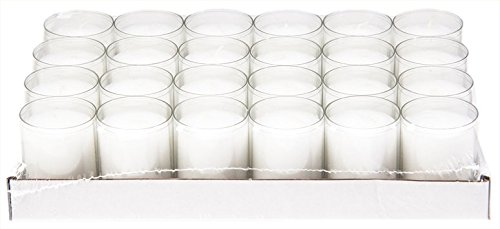 4x Sovie® Refill Kerzen 24 Stück im Tray - Brenndauer ca. 24 Stunden | Perfekt für Feiern Party Gastronomie | 96 Kerzen | (Transparent) von Sovie Candles