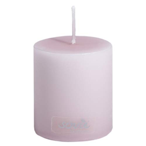 Sovie CANDLES Stumpenkerze | Blockkerze Kerze Flachkopf | Brenndauer ca. 16 Std. | Ø 50 mm x H 60 mm | 24 Stück (Rosa) von Sovie Candles