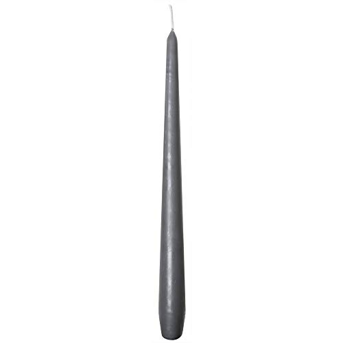 Sovie Candles Spitzkerzen Premium Ø 2,2cm x 28cm | Tafelkerzen Tischkerzen Leuchterkerzen Kerzen | 24 Stück | Brenndauer ca. 10 Std. (Grau) von Sovie Candles