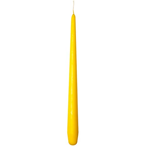 Sovie Candles Spitzkerzen Premium Ø 2,2cm x 28cm | Tafelkerzen Tischkerzen Leuchterkerzen Kerzen | 24 Stück | Brenndauer ca. 10 Std. (Senfgelb) von Sovie Candles