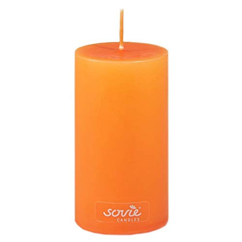 Sovie Candles Stumpenkerze | Adventskranz Gesteck Blockkerze | 1 Flachkopfkerze in Orange (Ø50mm x 100mm) von Sovie Candles