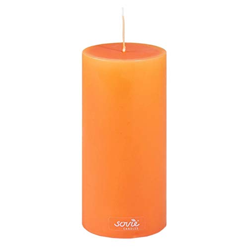Sovie Candles Stumpenkerze | Adventskranz Gesteck Blockkerze | 1 Flachkopfkerze in Orange (Ø70mm x 150mm) von Sovie Candles