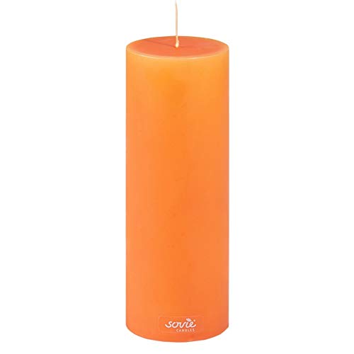 Sovie Candles Stumpenkerze | Adventskranz Gesteck Blockkerze | 1 Flachkopfkerze in Orange (Ø70mm x 200mm) von Sovie Candles