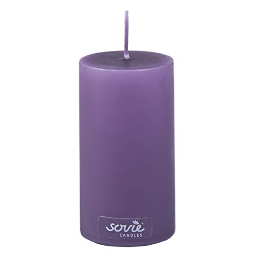 Sovie Candles Stumpenkerze | Blockkerze Votivkerze Dochtkerze | 1 Flachkopfkerze in Aubergine (Ø50mm x 100mm) von Sovie Candles