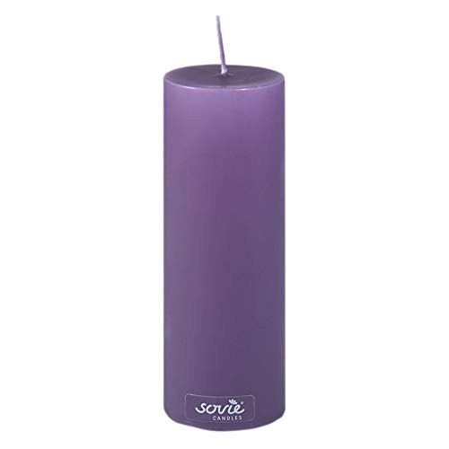 Sovie Candles Stumpenkerze | Blockkerze Votivkerze Dochtkerze | 1 Flachkopfkerze in Aubergine (Ø50mm x 150mm) von Sovie Candles