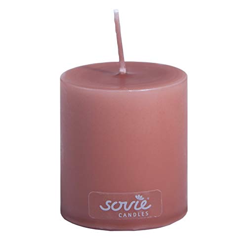 Sovie Candles Stumpenkerze | Dochtkerze Adventskerze Blockkerze | 1 Flachkopfkerze in Kupferrot (Ø50mm x 60mm) von Sovie Candles