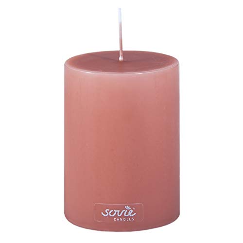 Sovie Candles Stumpenkerze | Dochtkerze Adventskerze Blockkerze | 1 Flachkopfkerze in Kupferrot (Ø70mm x 100mm) von Sovie Candles