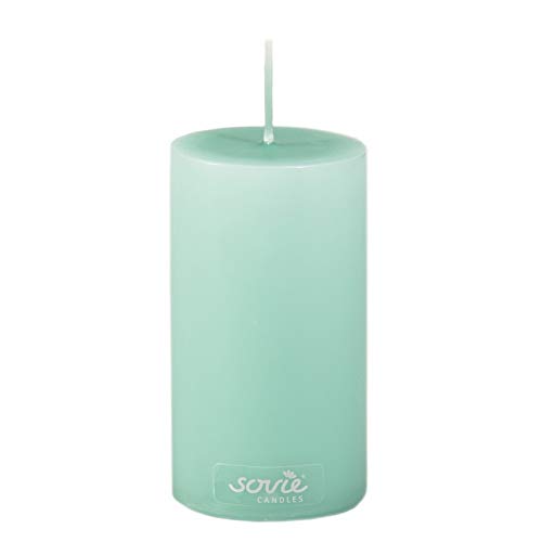 Sovie Candles Stumpenkerze | Dochtkerze Kerze Blockkerze | 1 Flachkopfkerze in Jadegrün (Ø50mm x 100mm) von Sovie Candles