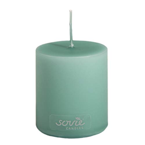 Sovie Candles Stumpenkerze | Dochtkerze Kerze Blockkerze | 1 Flachkopfkerze in Jadegrün (Ø50mm x 60mm) von Sovie Candles