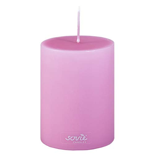 Sovie Candles Stumpenkerze | Dochtkerze Kerze Blockkerze | 1 Flachkopfkerze in Violett (Ø70mm x 100mm) von Sovie Candles