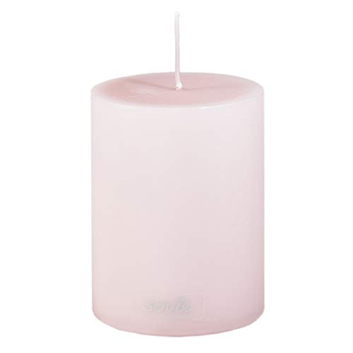 Sovie Candles Stumpenkerze | Hochzeit Taufe Kommunion Blockkerze | 1 Flachkopfkerze in Rosa (Ø70mm x 100mm) von Sovie Candles