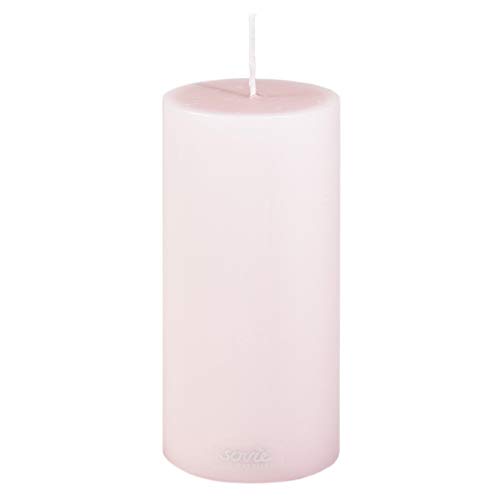 Sovie Candles Stumpenkerze | Hochzeit Taufe Kommunion Blockkerze | 1 Flachkopfkerze in Rosa (Ø70mm x 150mm) von Sovie Candles