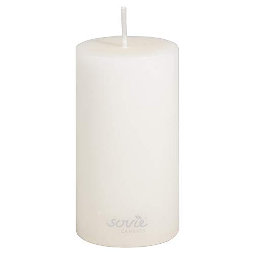 Sovie Candles Stumpenkerze | Hochzeit Votivkerze Blockkerze | 1 Flachkopfkerze in Creme (Ø50mm x 100mm) von Sovie Candles