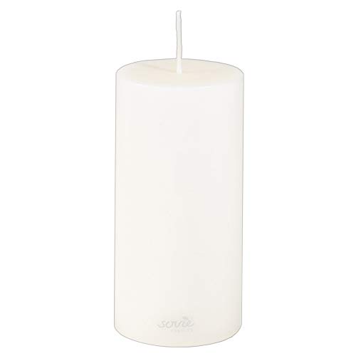 Sovie Candles Stumpenkerze | Hochzeit Votivkerze Blockkerze | 1 Flachkopfkerze in Creme (Ø70mm x 150mm) von Sovie Candles