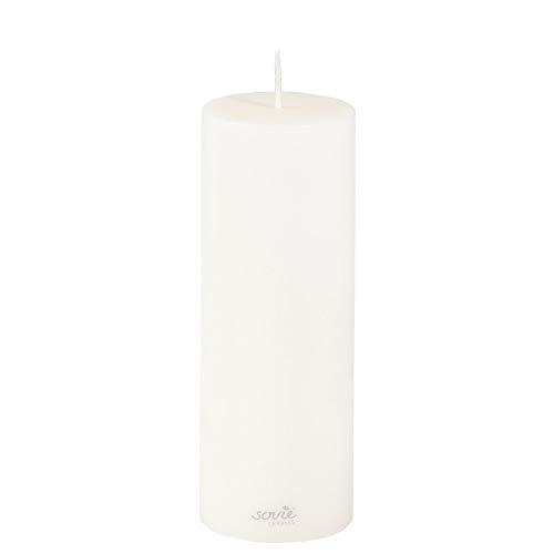 Sovie Candles Stumpenkerze | Hochzeit Votivkerze Blockkerze | 1 Flachkopfkerze in Creme (Ø70mm x 200mm) von Sovie Candles