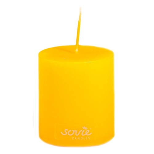 Sovie Candles Stumpenkerze | Votivkerze Dekokranz Blockkerze | 1 Flachkopfkerze in Senfgelb (Ø50mm x 60mm) von Sovie Candles