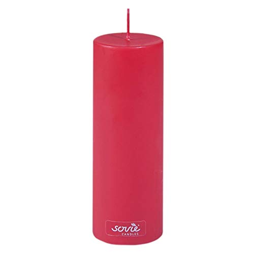 Sovie Candles Stumpenkerze | Weihnachten Advent Blockkerze | 1 Flachkopfkerze in Rot (Ø50mm x 150mm) von Sovie Candles