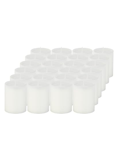 Sovie Refill Kerzen Weiß 24 Stück - Kerze in Kunststoff-Hülle - ca. 24 Stunden Brenndauer - Kerzen Deko Innen & Außen - Schützt Glas & Dekoration von Sovie Candles