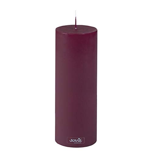 Sovie Candles Stumpenkerze | Weihnachten Adventskranz Blockkerze | 1 Flachkopfkerze in Bordeaux (Ø70mm x 200mm) von Sovie Candles