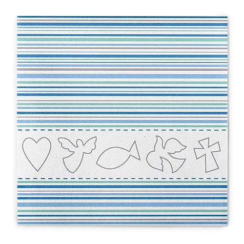 Sovie Home Serviette Kommunion/Konfirmation saugstarke Airlaid-Servietten 40x40 cm | hochwertige Einweg-Servietten | 12 Stück (Blau) von Sovie Home