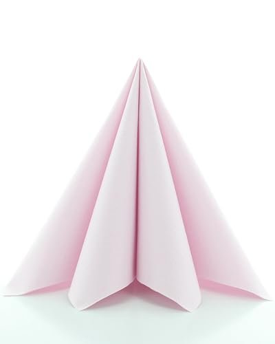 Sovie Linclass Airlaid Servietten Rosa 50 Stück - hochwertige Einwegservietten 40 x 40 cm - Reißfest, Saugstark & Formstabil - ideal für Hochzeit & Partys von Sovie HORECA